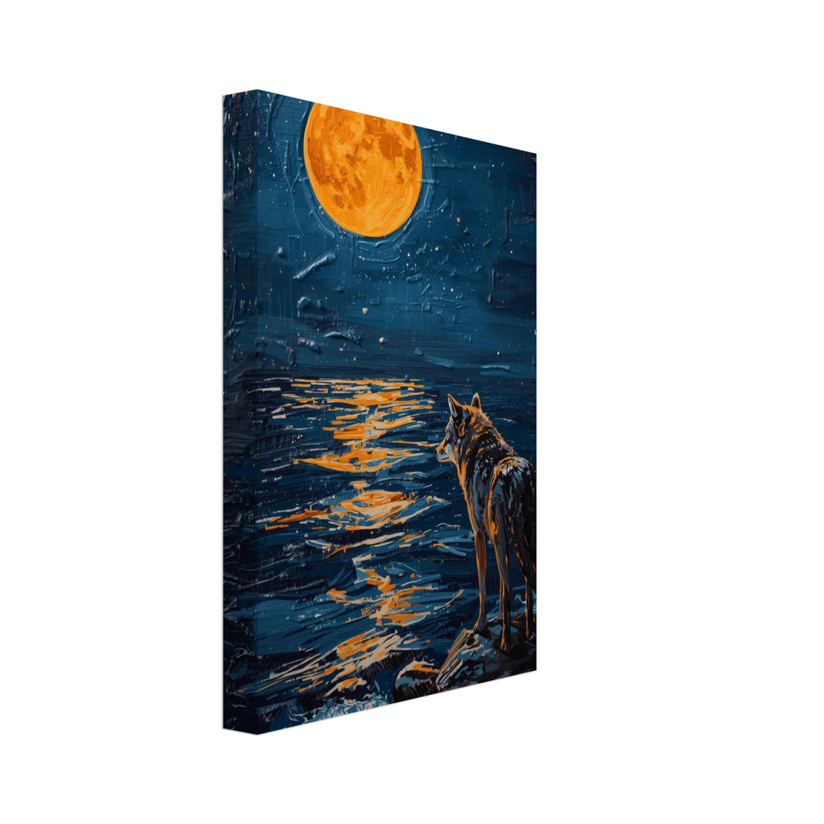 wolf art print for the living room, soft painterly artwork on matte paper