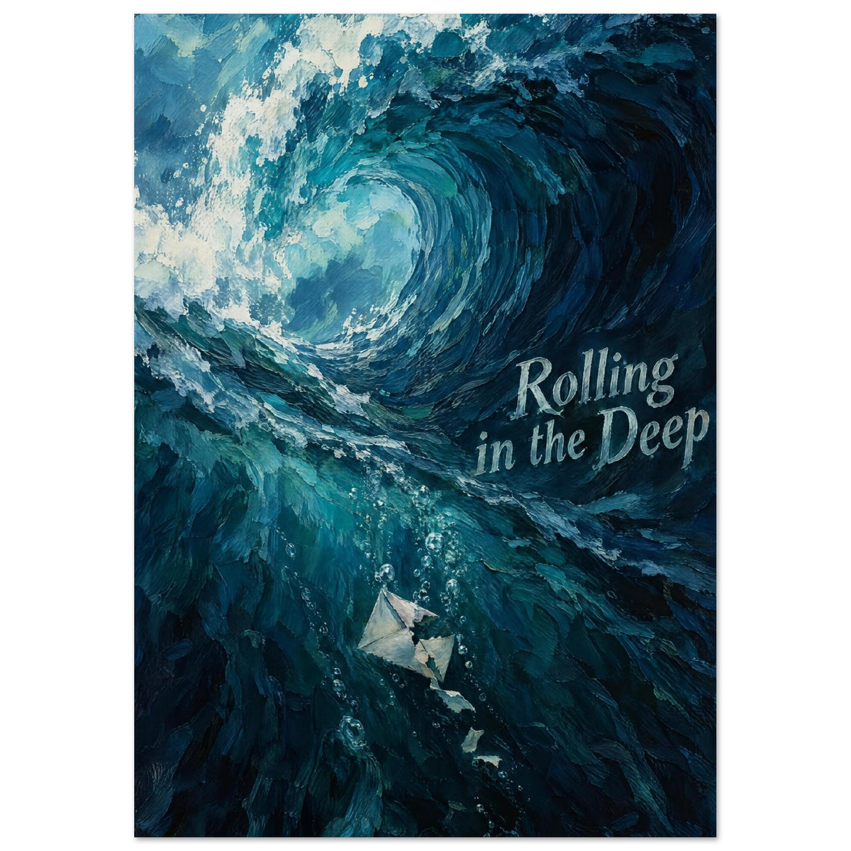 Ocean Wave Deep Blue Art Print