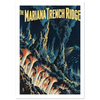 Mariana Trench Ridge Retro Travel Poster – White Border