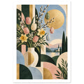 original abstract composition art print for the living room, soft painterly artwork on matte paper