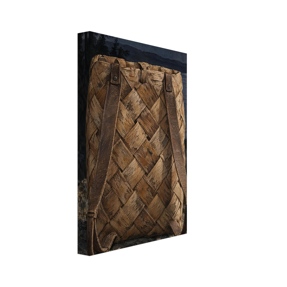 Woven Birch Bark Backpack Art Print – Canvas