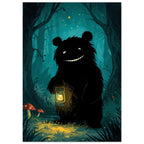 bear art print for the living room, soft painterly artwork on matte paper