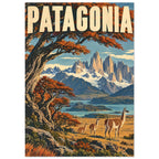 Patagonia Mountain Vintage Travel Poster