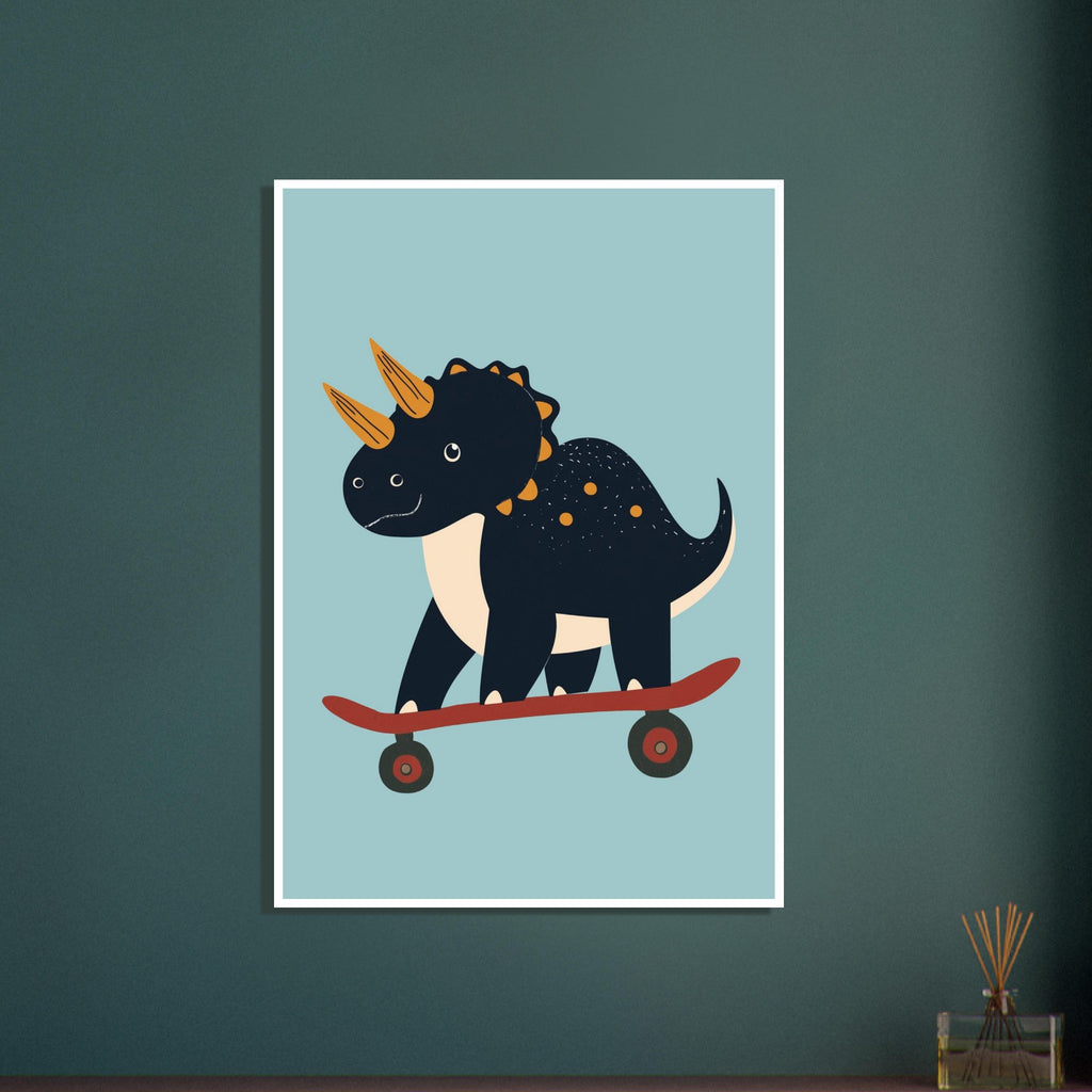 dinosaur art print for the nursery, soft painterly artwork on matte paper