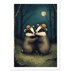 little woodland mouse art print for the nursery, soft painterly artwork on matte paper