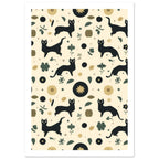 Quiet Cat Art Print – White Border