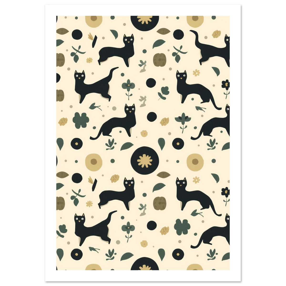 Quiet Cat Art Print – White Border