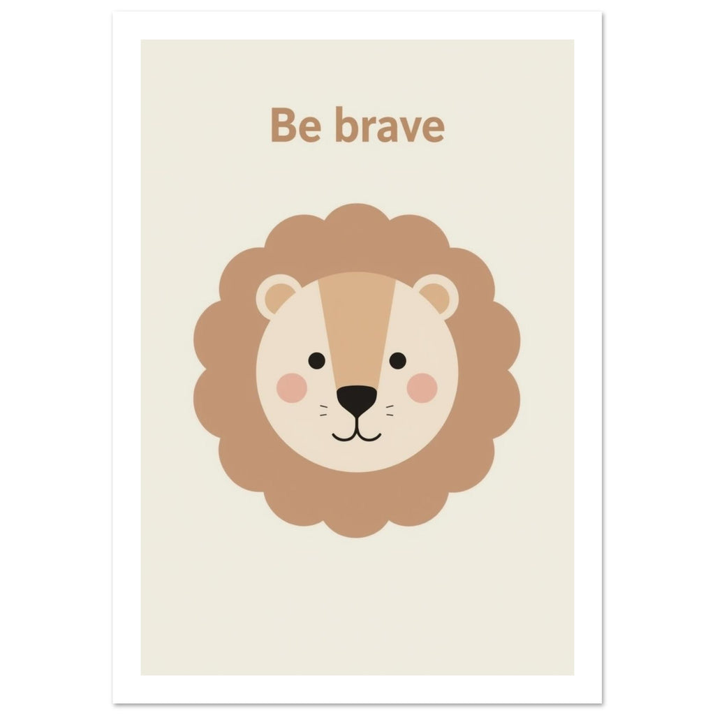 lion art print for the living room, soft painterly artwork on matte paper