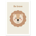lion art print for the living room, soft painterly artwork on matte paper