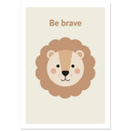 lion art print for the living room, soft painterly artwork on matte paper