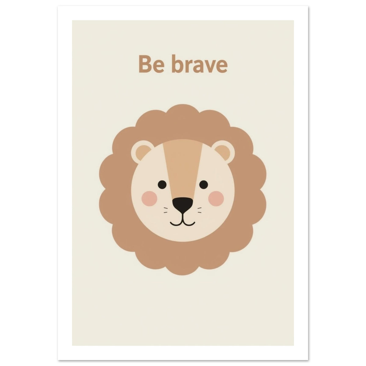 lion art print for the living room, soft painterly artwork on matte paper