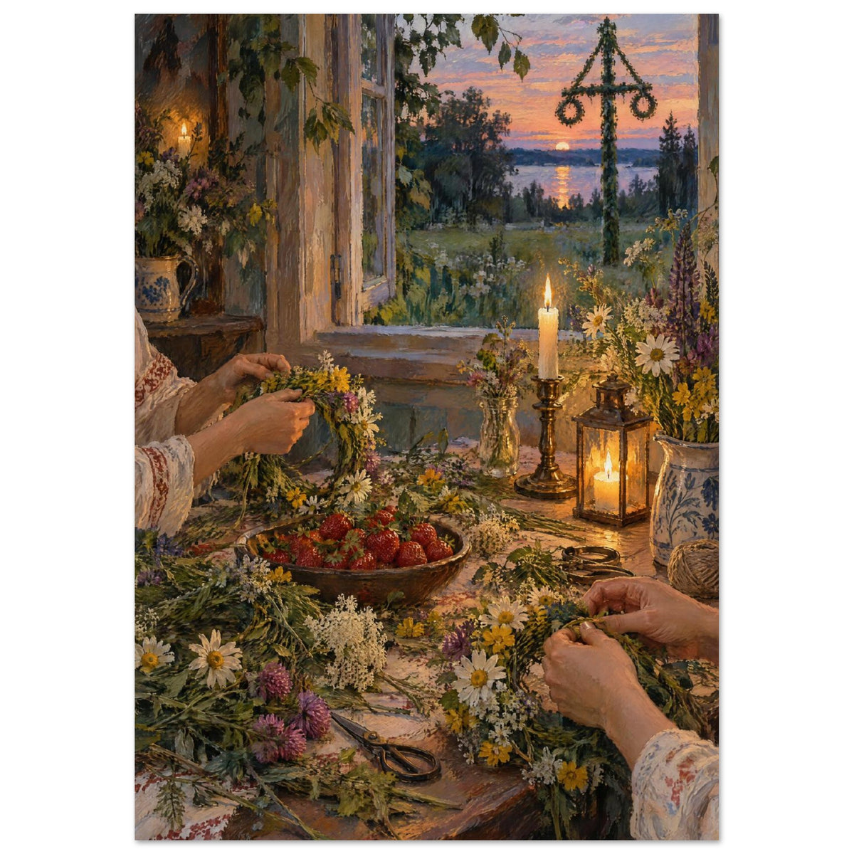 Wildflower Crown Making Art Print