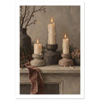 Candle Still Life Neutral Art Print – White Border