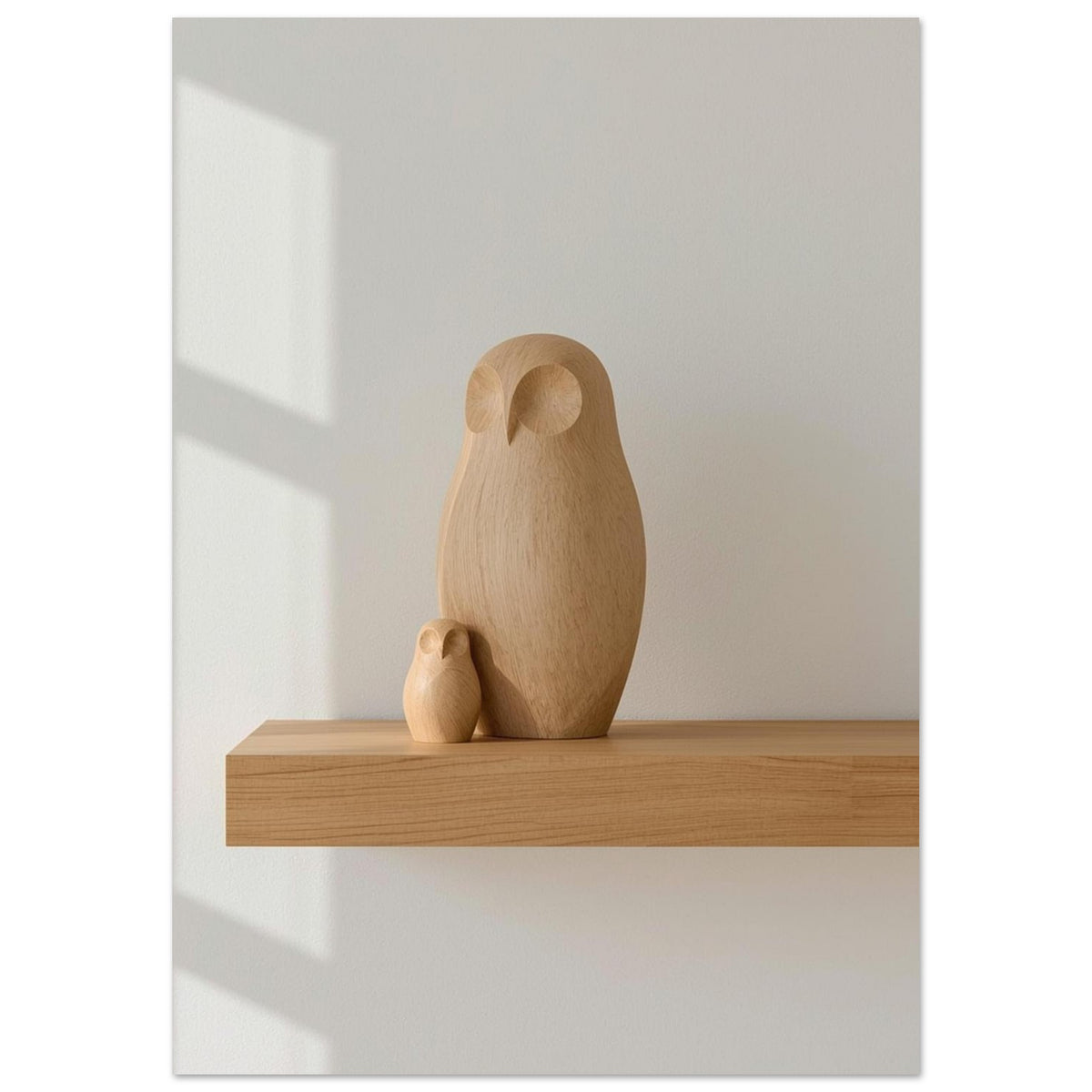 Wooden Owl Pair Photography Art Print