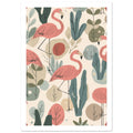 flamingo art print for the bedroom, soft painterly artwork on matte paper