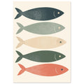 deep sea fish art print for the bathroom, soft painterly artwork on matte paper