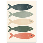 deep sea fish art print for the bathroom, soft painterly artwork on matte paper