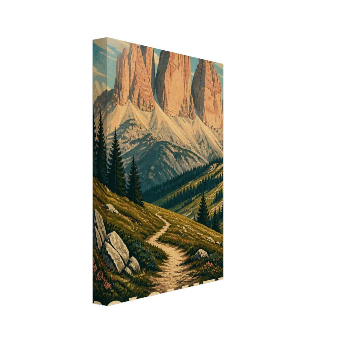 Dolomites Mountain Vintage Travel Poster – Canvas