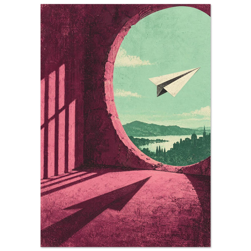 Paper Plane Retro Art Print