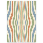 Wavy Stripes Retro Art Print
