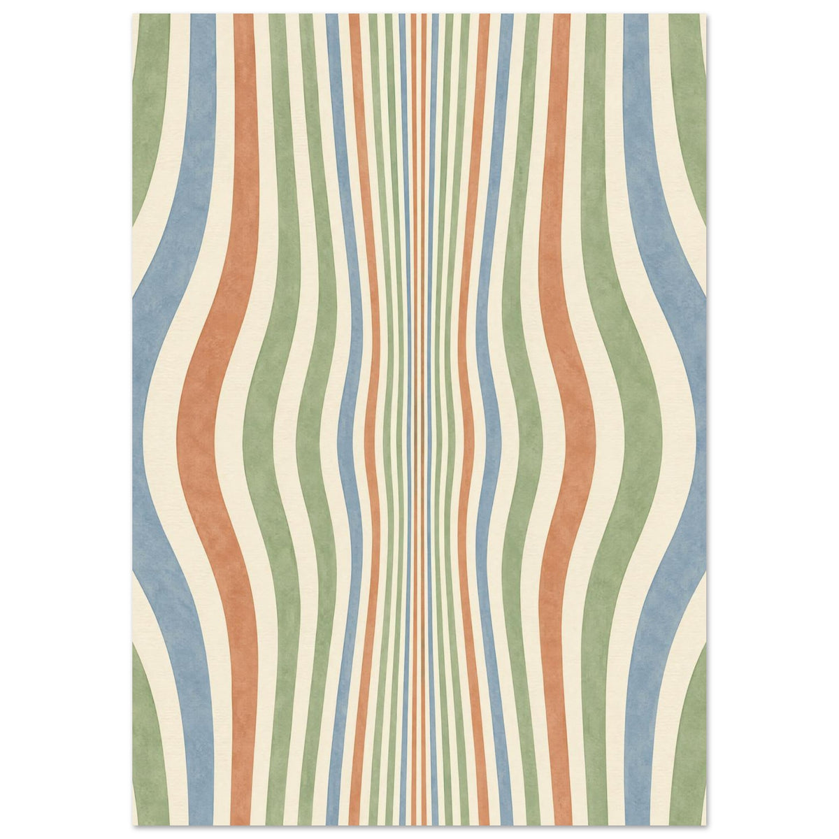 Wavy Stripes Retro Art Print