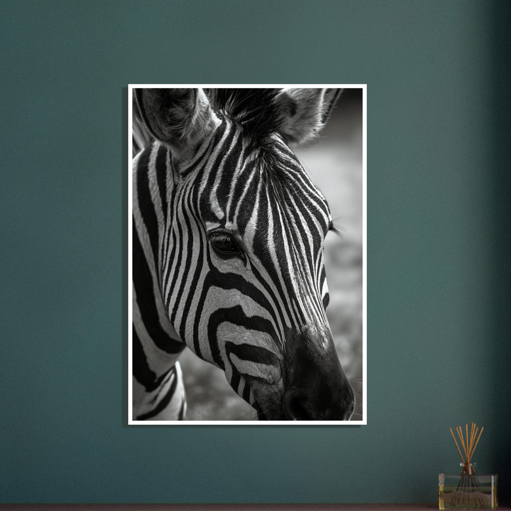 zebra art print for the living room, soft painterly artwork on matte paper