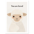 lamb art print for the living room, soft painterly artwork on matte paper