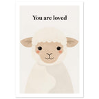 lamb art print for the living room, soft painterly artwork on matte paper