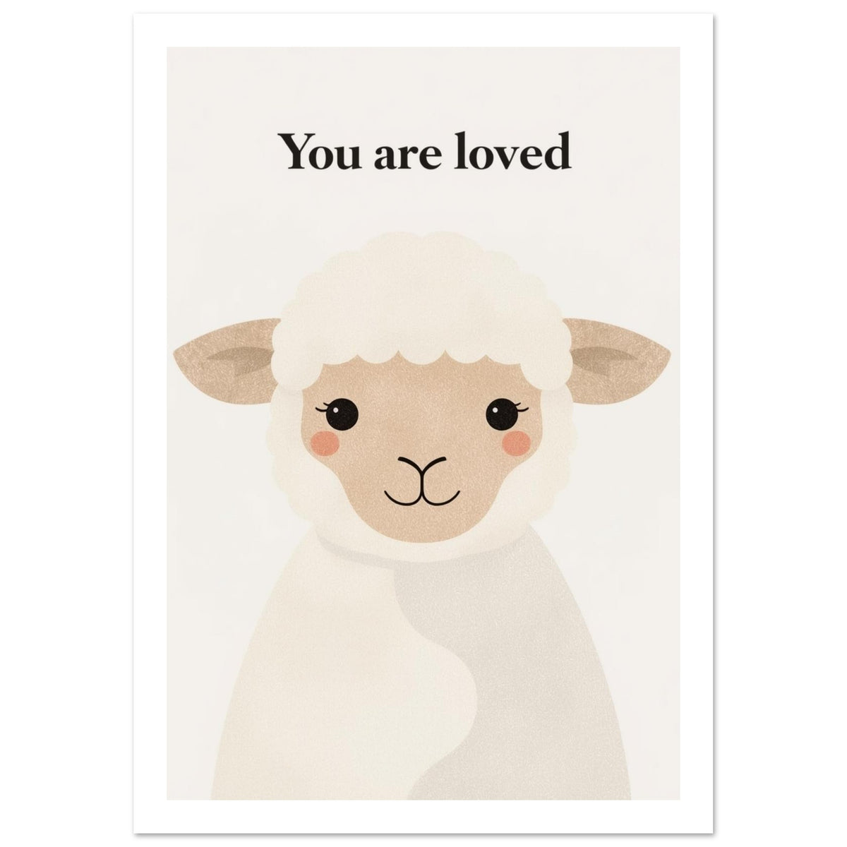 lamb art print for the living room, soft painterly artwork on matte paper