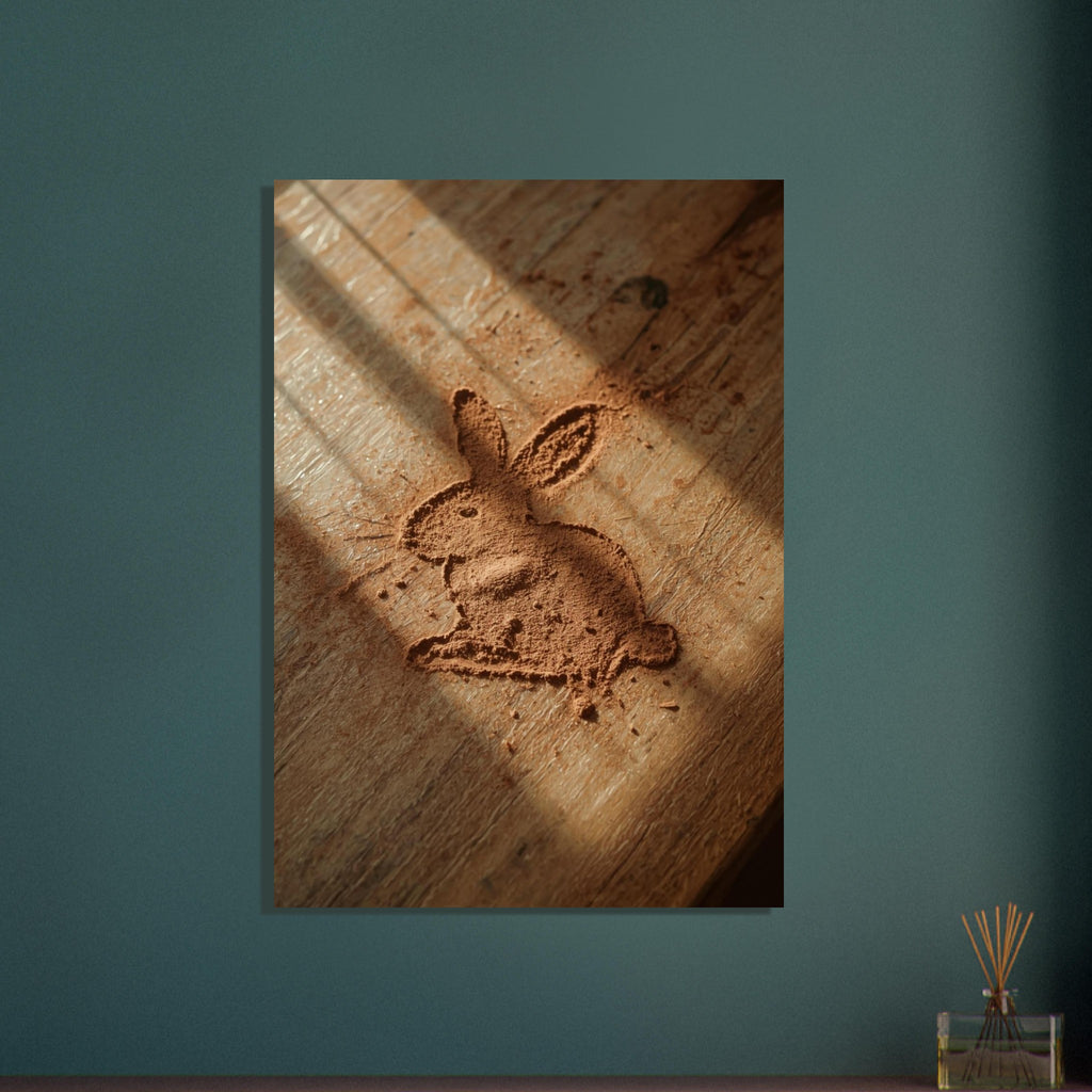 rabbit art print for the nursery, soft painterly artwork on matte paper