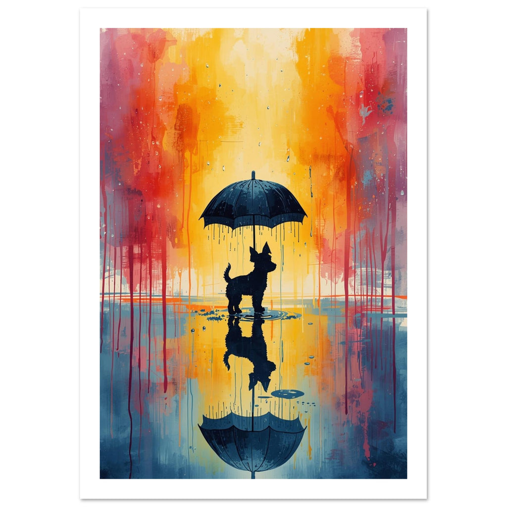 dog art print for the living room, soft painterly artwork on matte paper