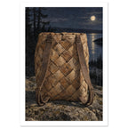 Woven Birch Bark Backpack Art Print – White Border