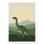 dinosaur art print for the nursery, soft painterly artwork on matte paper
