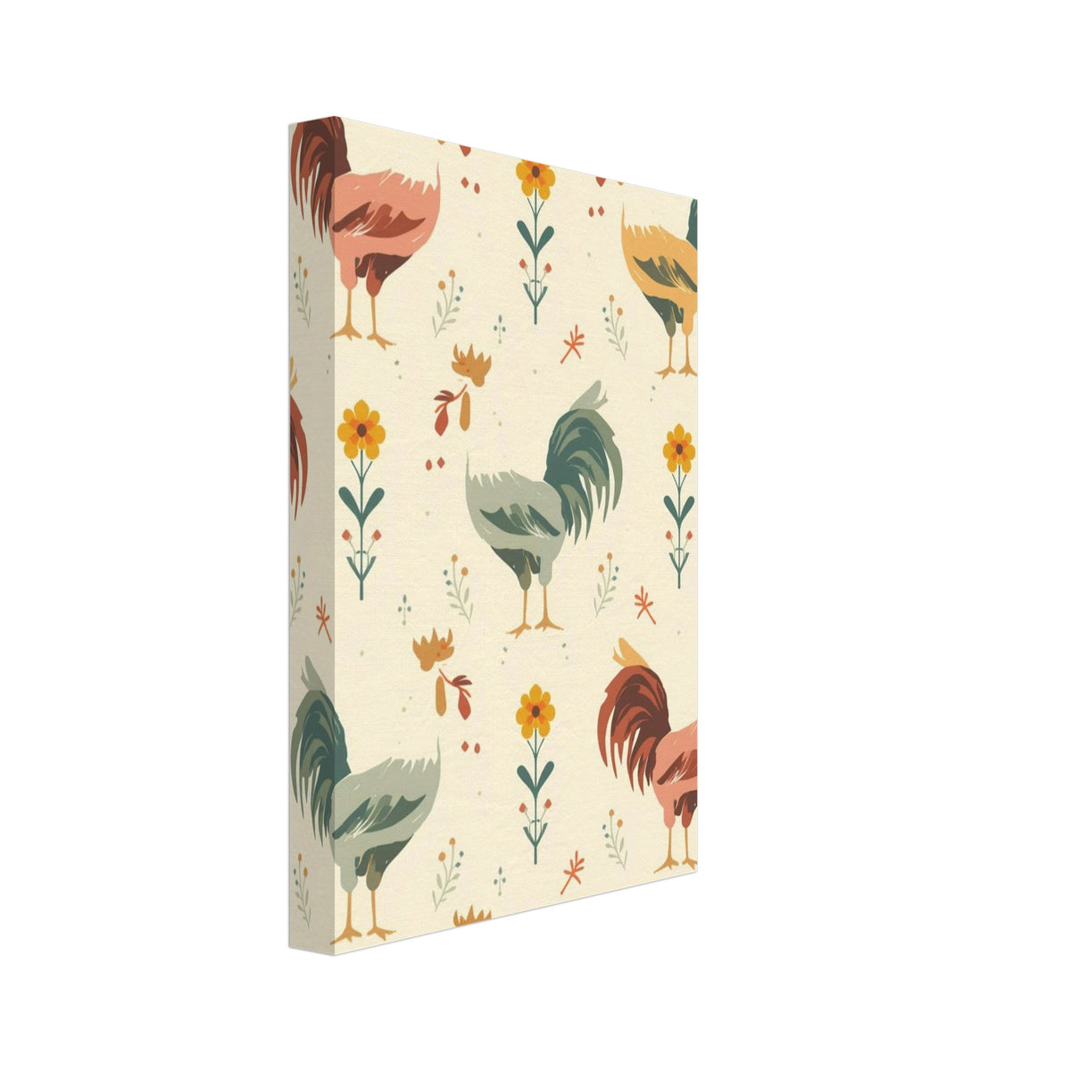 rooster art print for the kitchen, soft painterly artwork on matte paper