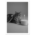 cat art print for the living room, soft painterly artwork on matte paper