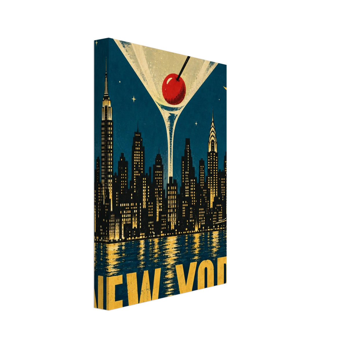 New York Cocktail Retro Poster – Canvas