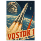 Vostok 1 Rocket Retro Poster