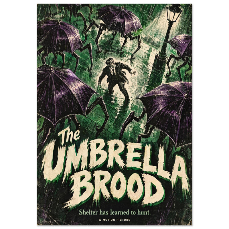 Umbrella Creatures Retro Horror Poster