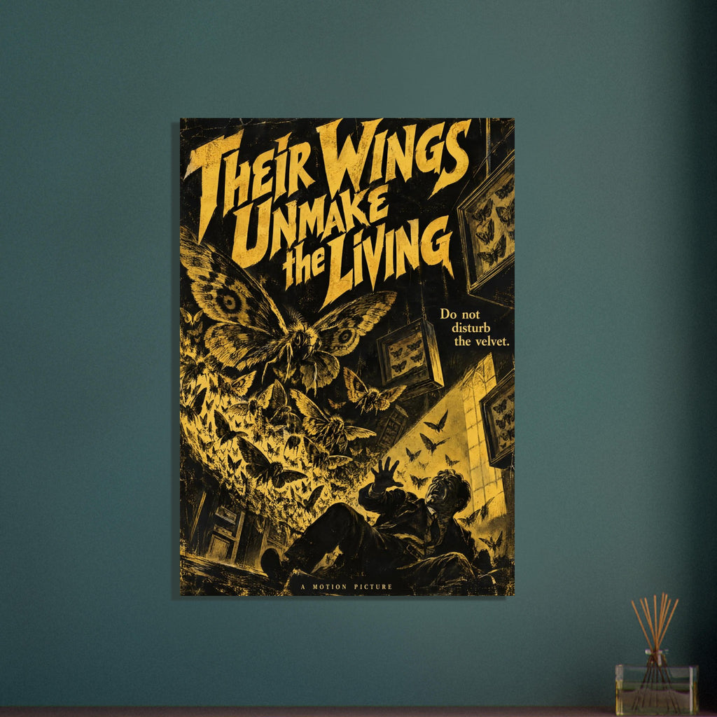 Giant Moth Retro Horror – illustration wall art print by Printavelle – close-up