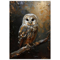 owl art print for the nursery, soft painterly artwork on matte paper