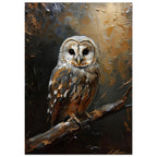 owl art print for the nursery, soft painterly artwork on matte paper