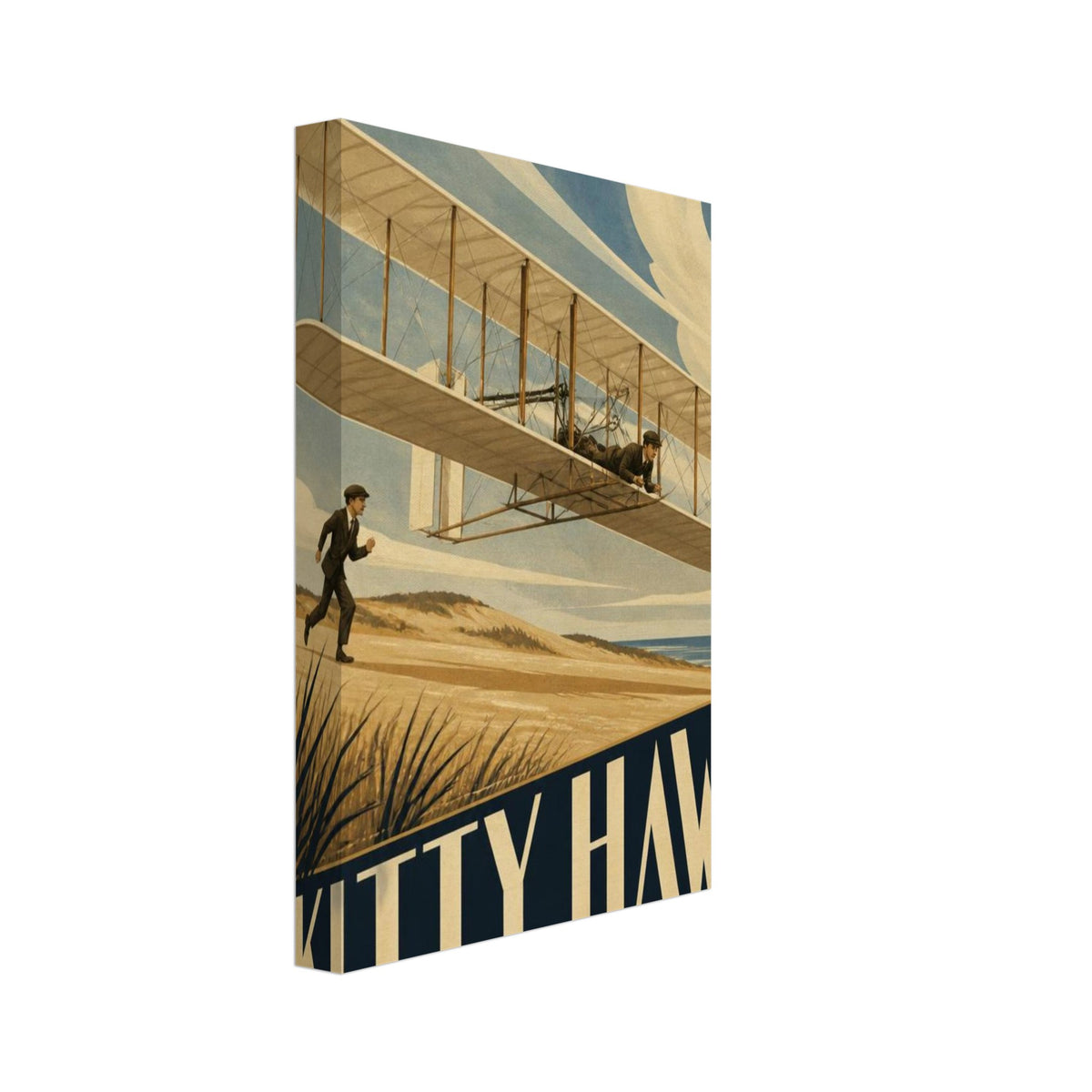 Kitty Hawk Vintage Aviation Poster – Canvas