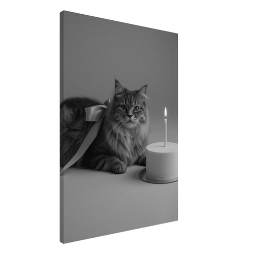 cat art print for the living room, soft painterly artwork on matte paper