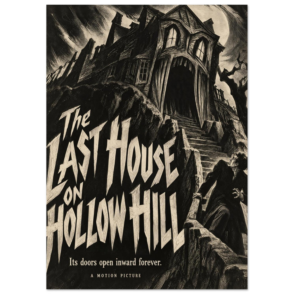 Haunted House Vintage Horror – illustration wall art print by Printavelle – close-up