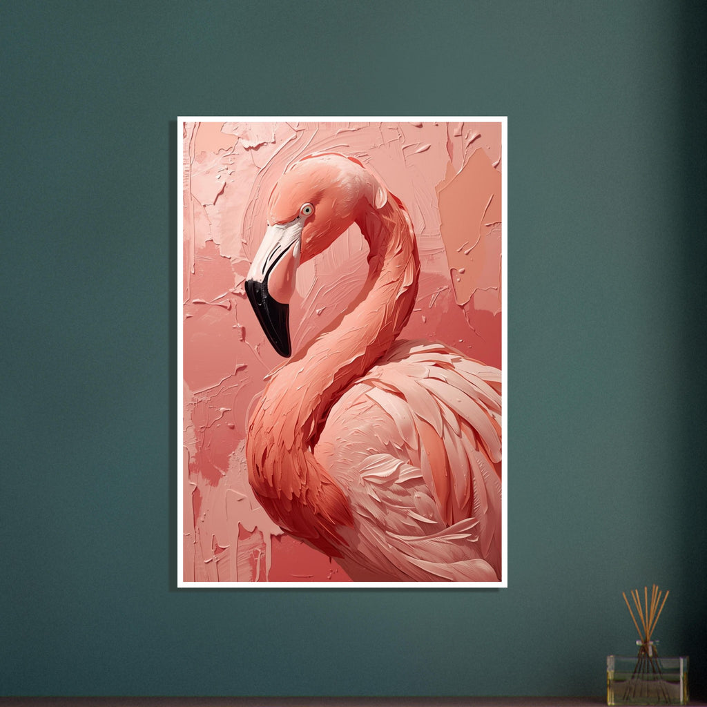 flamingo art print for the bedroom, soft painterly artwork on matte paper
