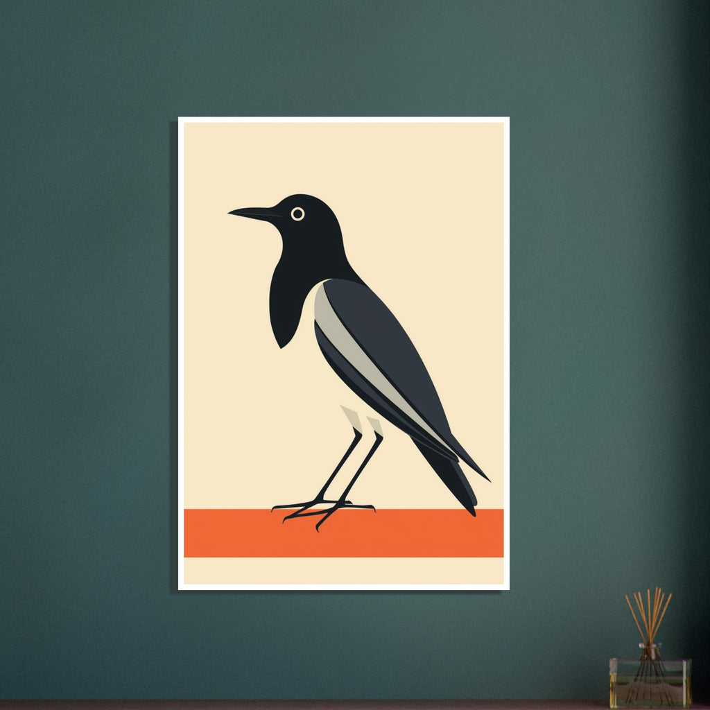 raven art print for the home office, soft painterly artwork on matte paper
