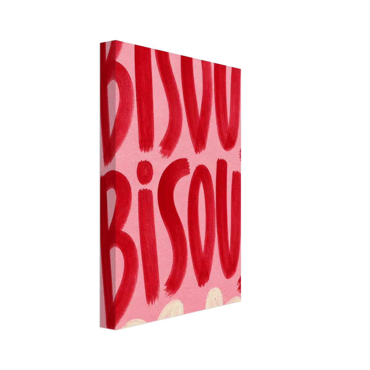 Bisous Bisous Pink And Red Poster – Canvas