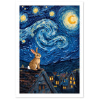 Rabbit in Soft Light Art Print – White Border