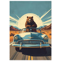 bear art print for the living room, soft painterly artwork on matte paper