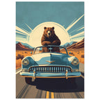 bear art print for the living room, soft painterly artwork on matte paper